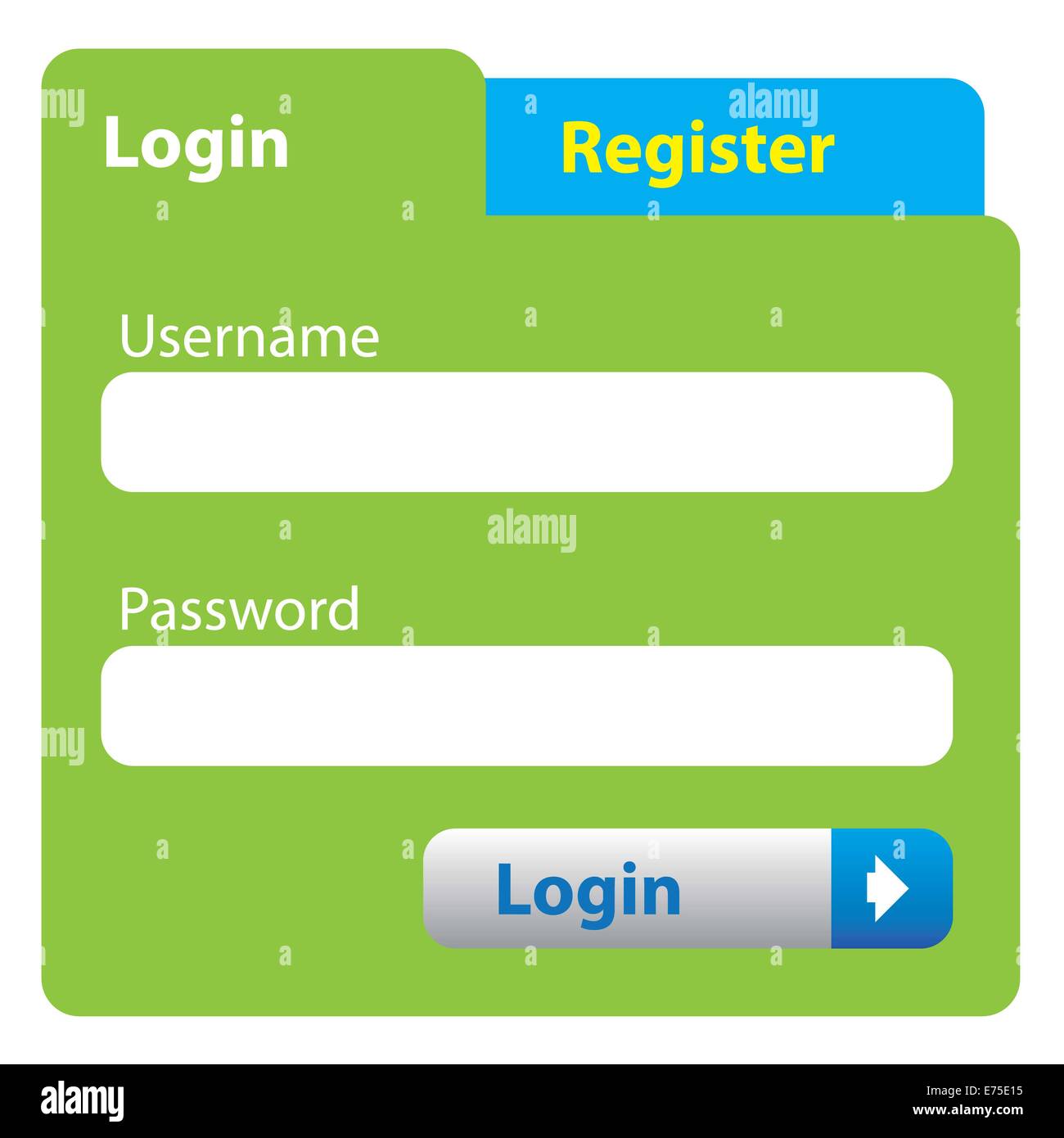 An illustrated login interface username and password Stock Photo Alamy
