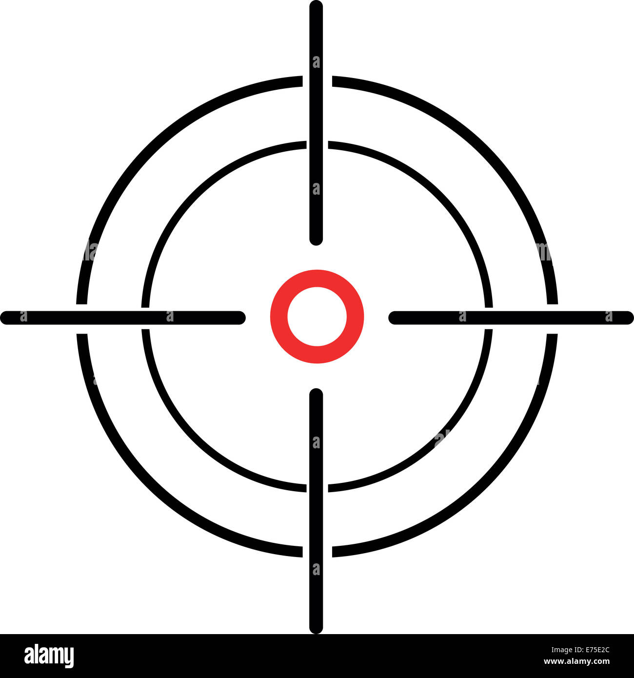 An Illustration of a crosshair reticle on a white background Stock Photo