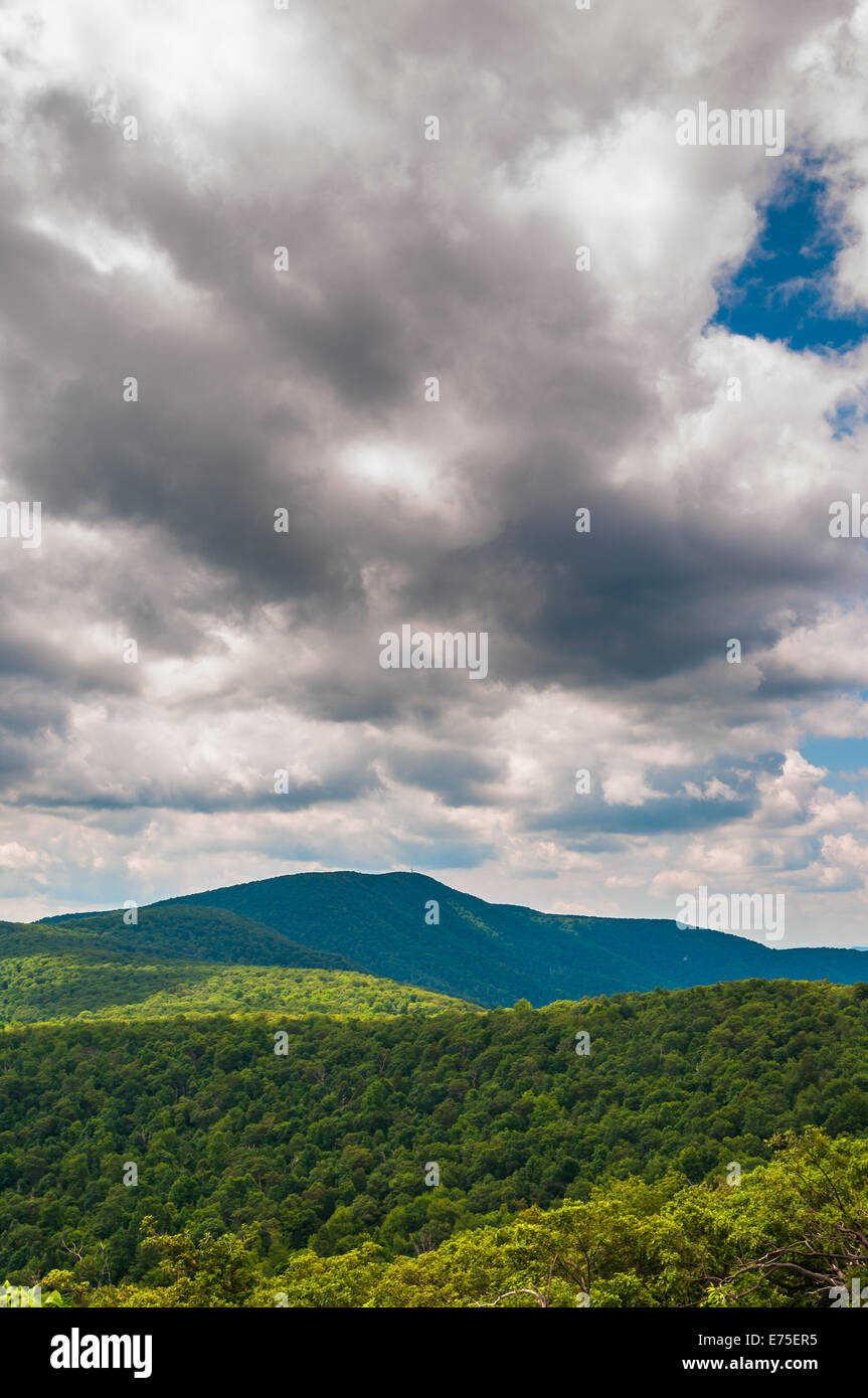 Clouds over the Blue Ridge Mountains in Shenandoah National Park, Virginia. Stock Photo