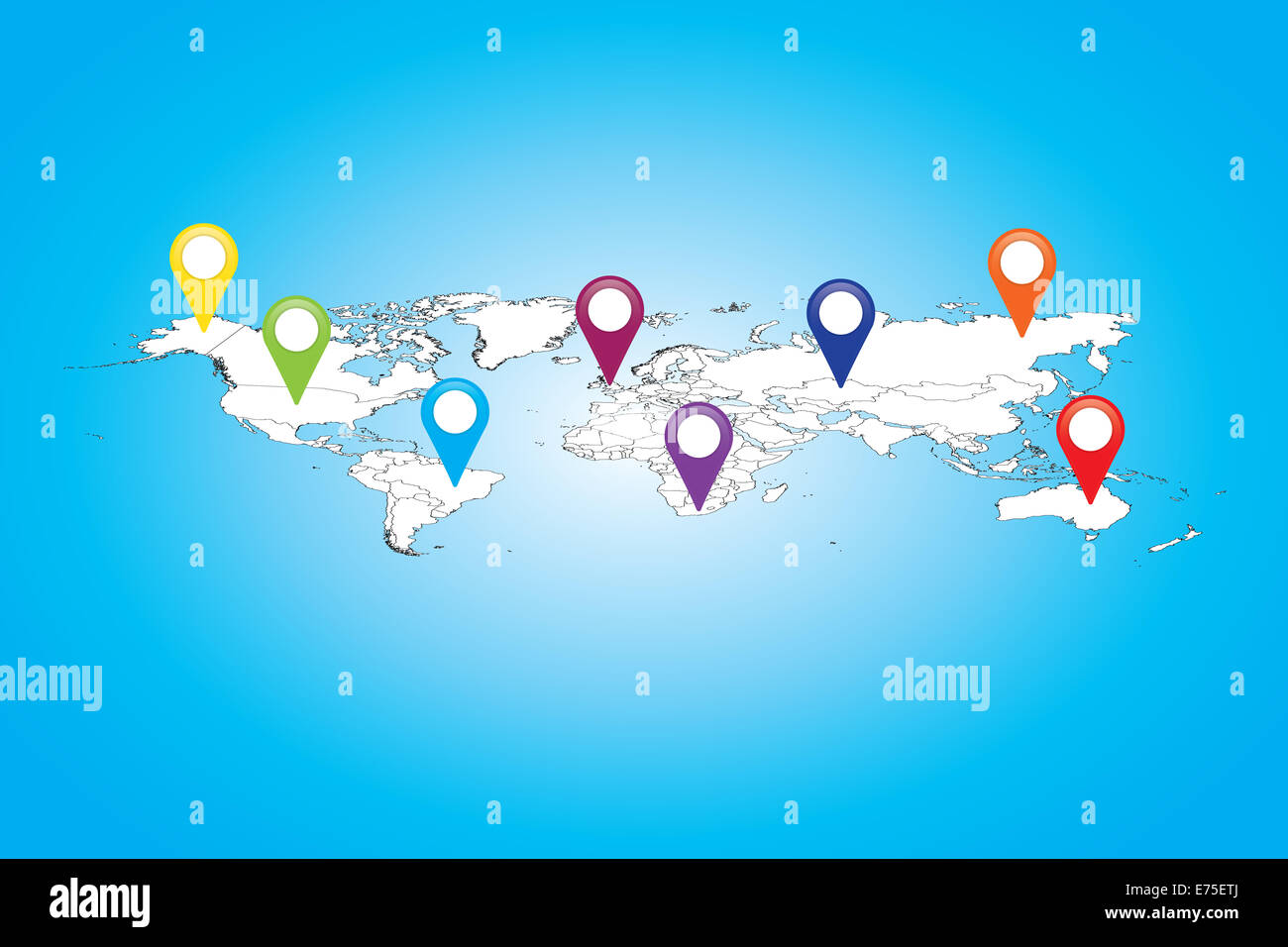 A World map illustration isolated on clean background Stock Photo - Alamy