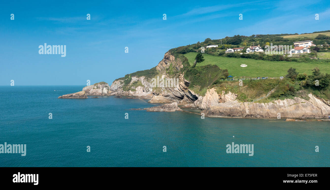 Combe Martin seaside holiday resort in Devon UK on a bright sunny day Stock Photo