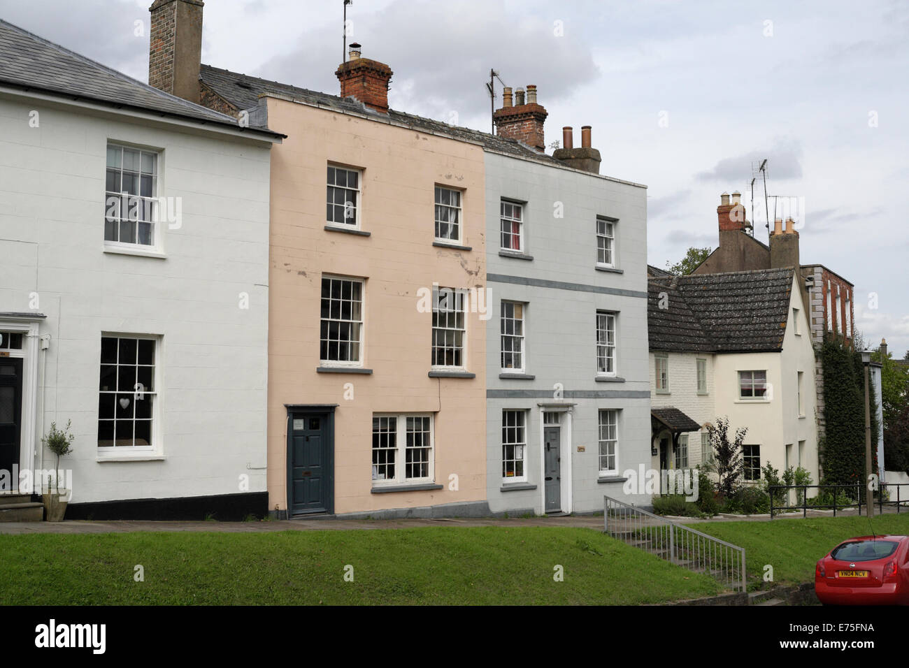 Row of Town Houses in Newnham Gloucestershire in England