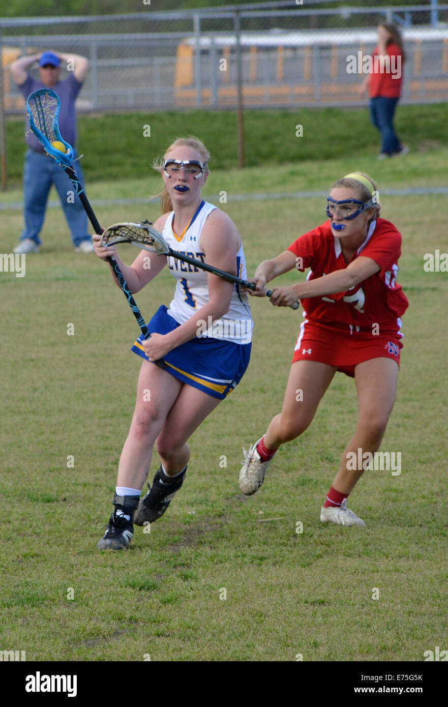 Girl's lacrosse game Stock Photo Alamy