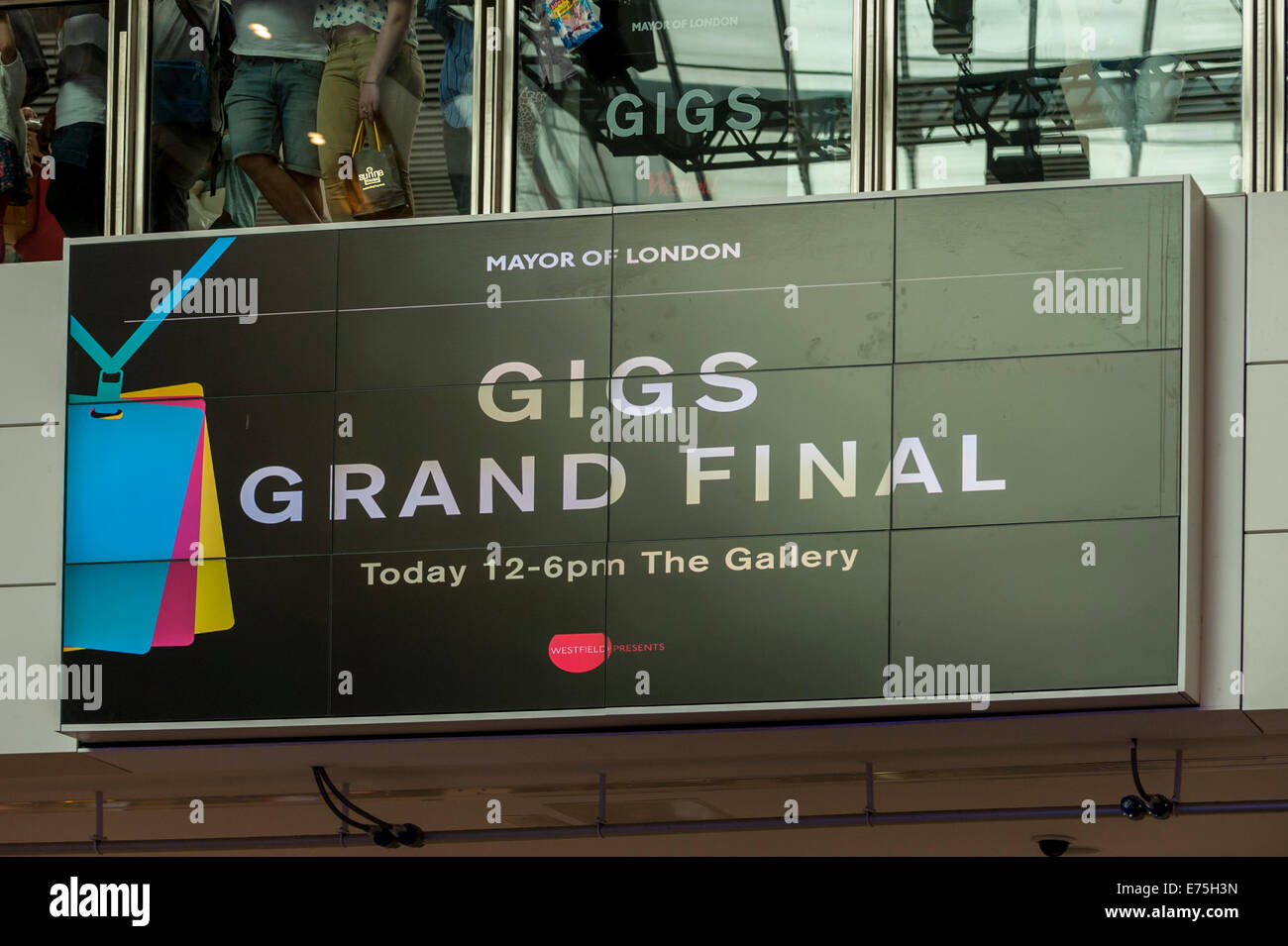 London, UK. 7th September, 2014.  Supported by the Mayor of London, The Grand Final of Gigs Big Busk, the UK's biggest street music competition, took place at Westfield, Stratford in front of huge audiences. Credit:  Stephen Chung/Alamy Live News Stock Photo