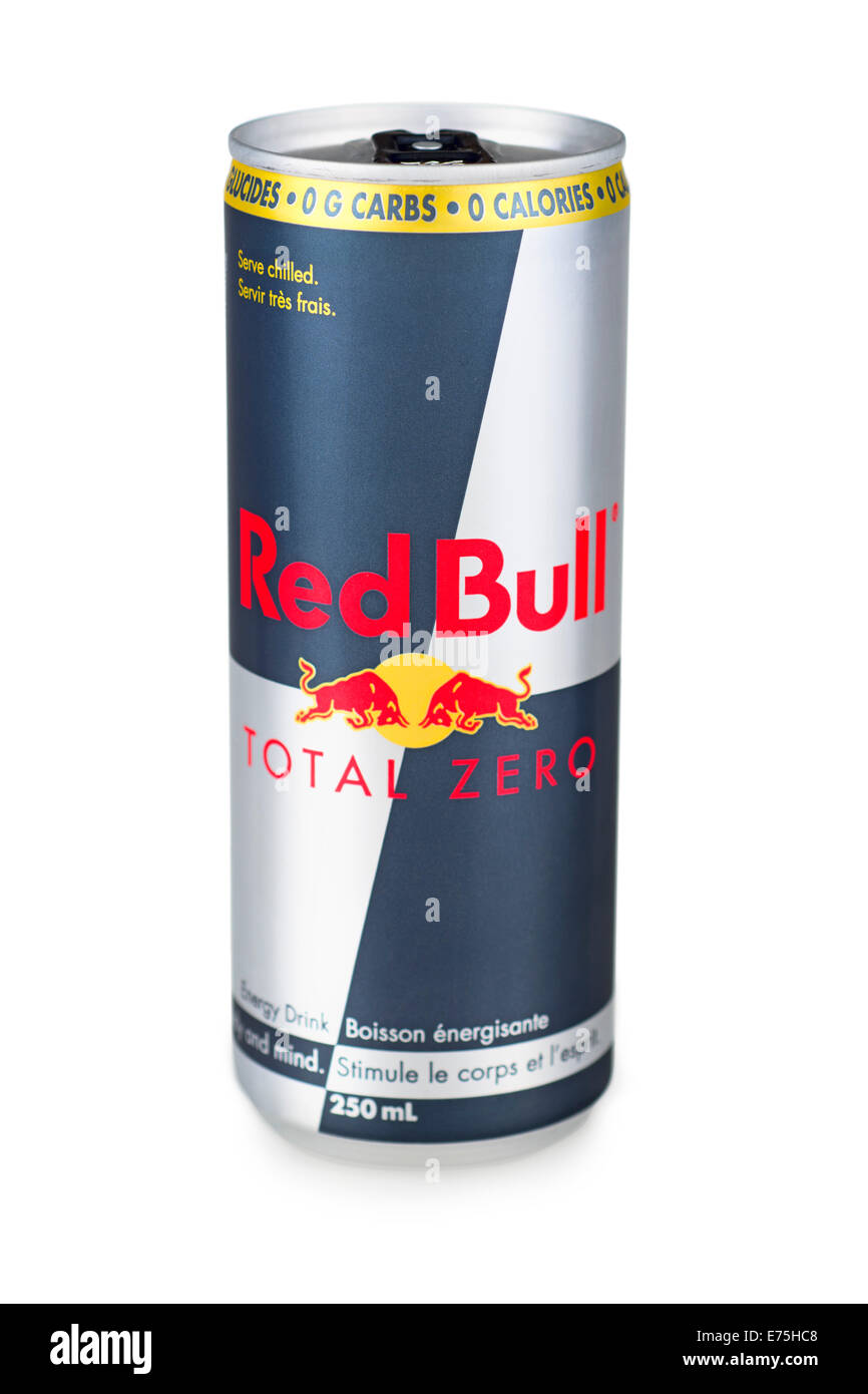 Red Bull, Total Zero Red Bull Can Stock Photo