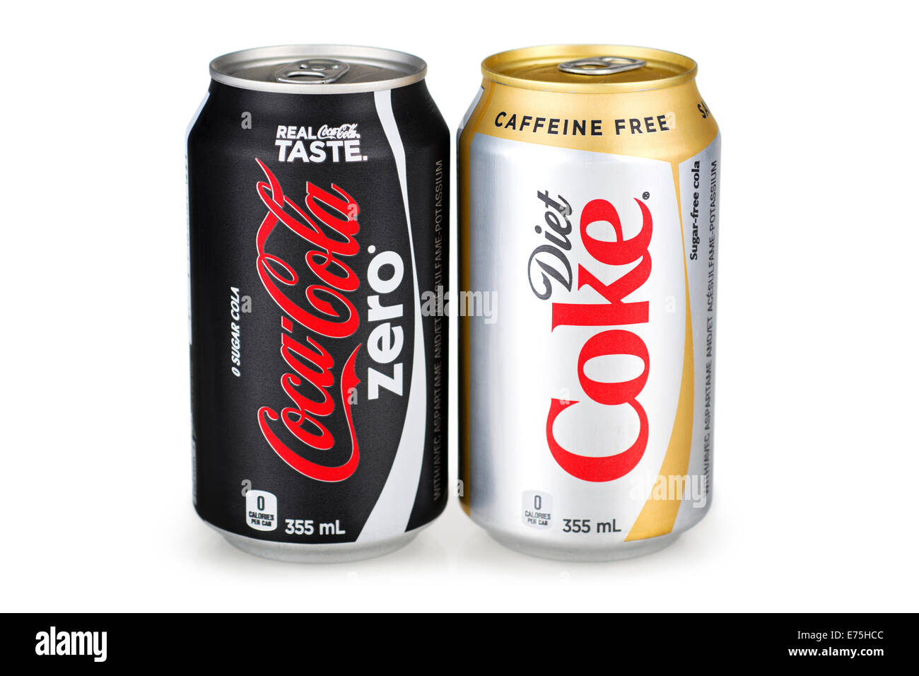 Diet and Coca Cola Zero HS Stock Photo