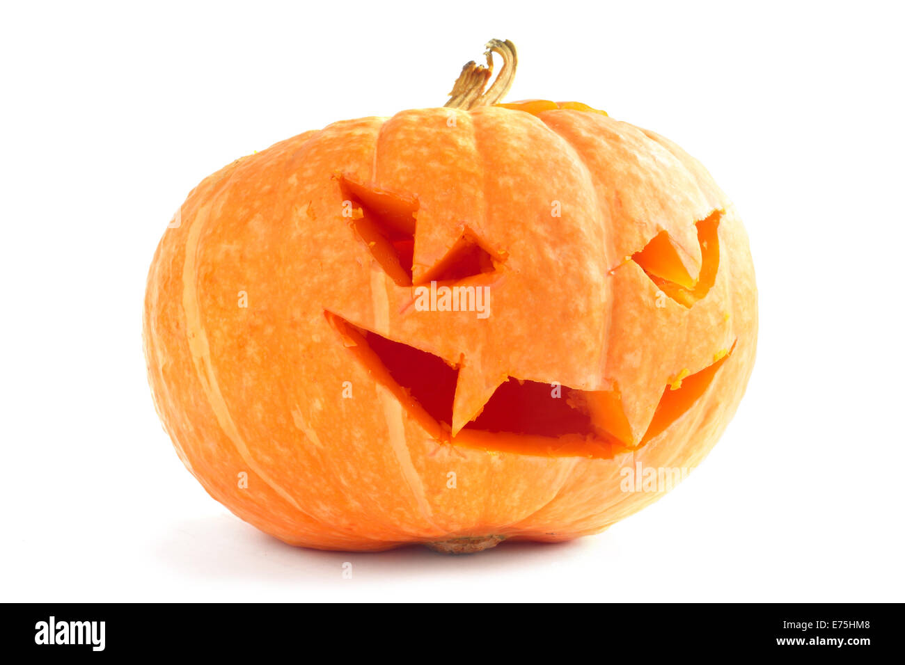 Jack O'Lantern Halloween Pumpkin isolated on white background Stock Photo