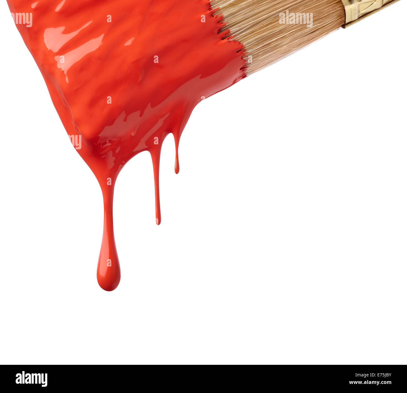 drop of red paint on white background Stock Photo