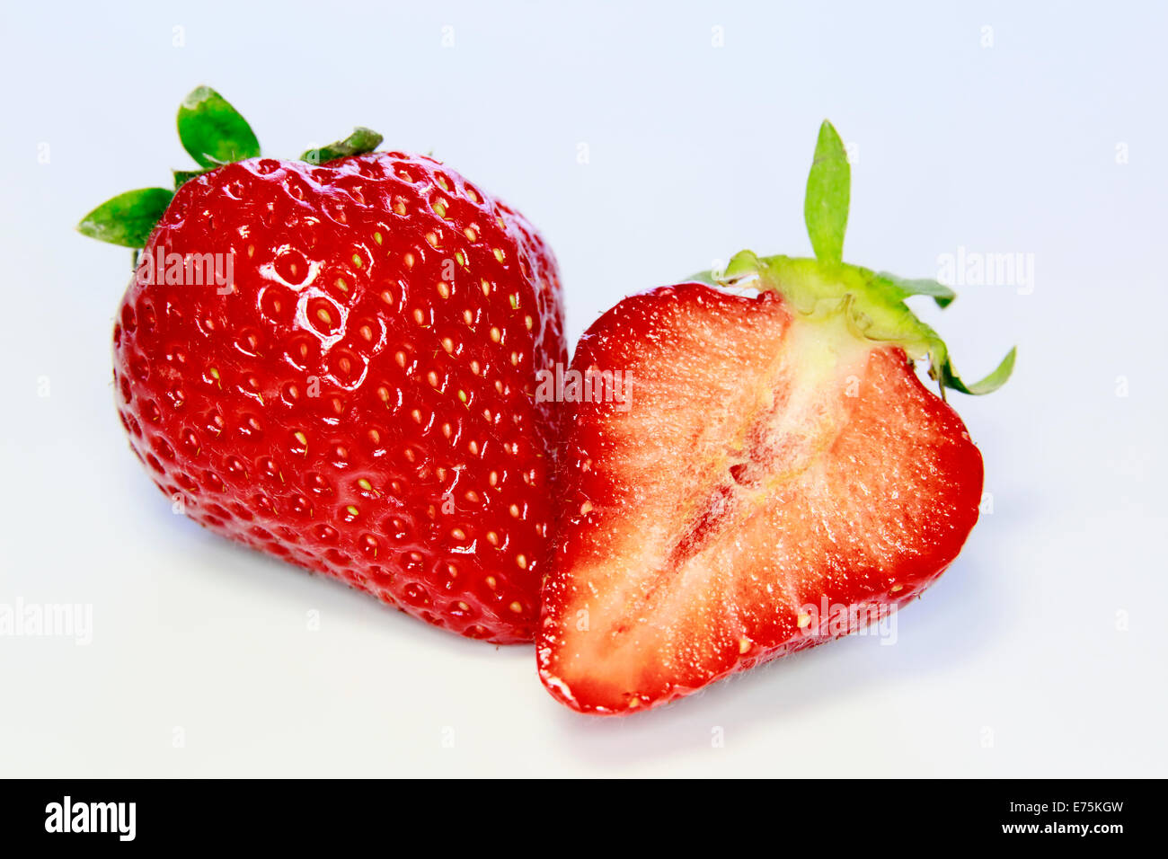 Fresh strawberries were placed on a white background Stock Photo - Alamy