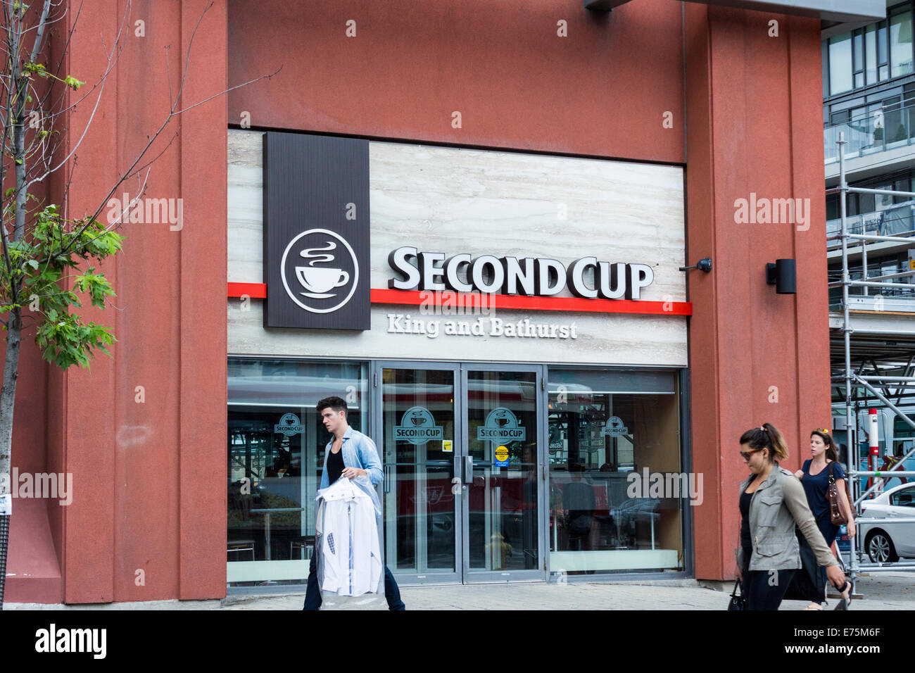Second Cup coffee shop at the corner of King and Bathurst in Toronto