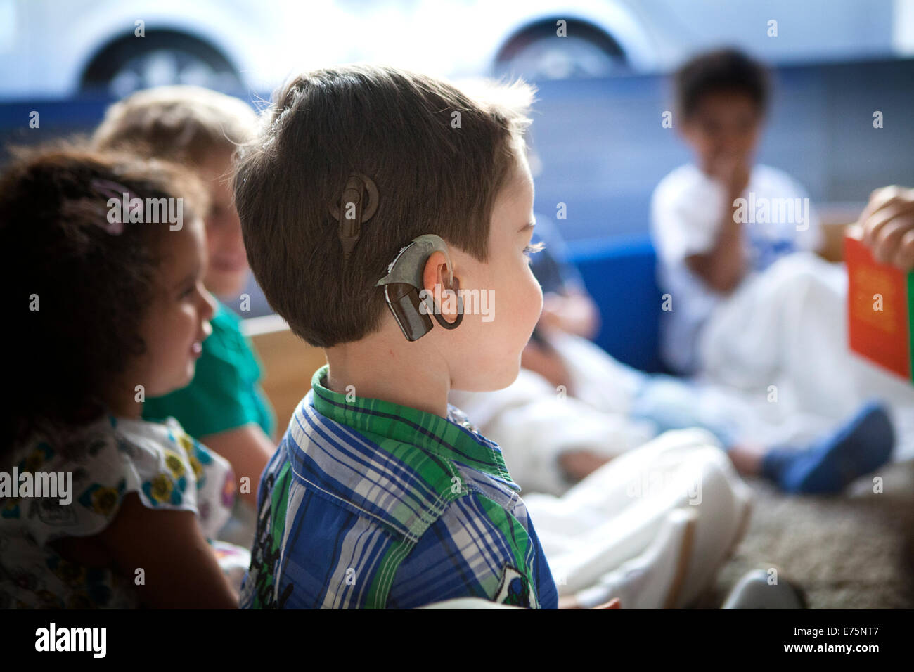 Hearing-impaired child Stock Photo