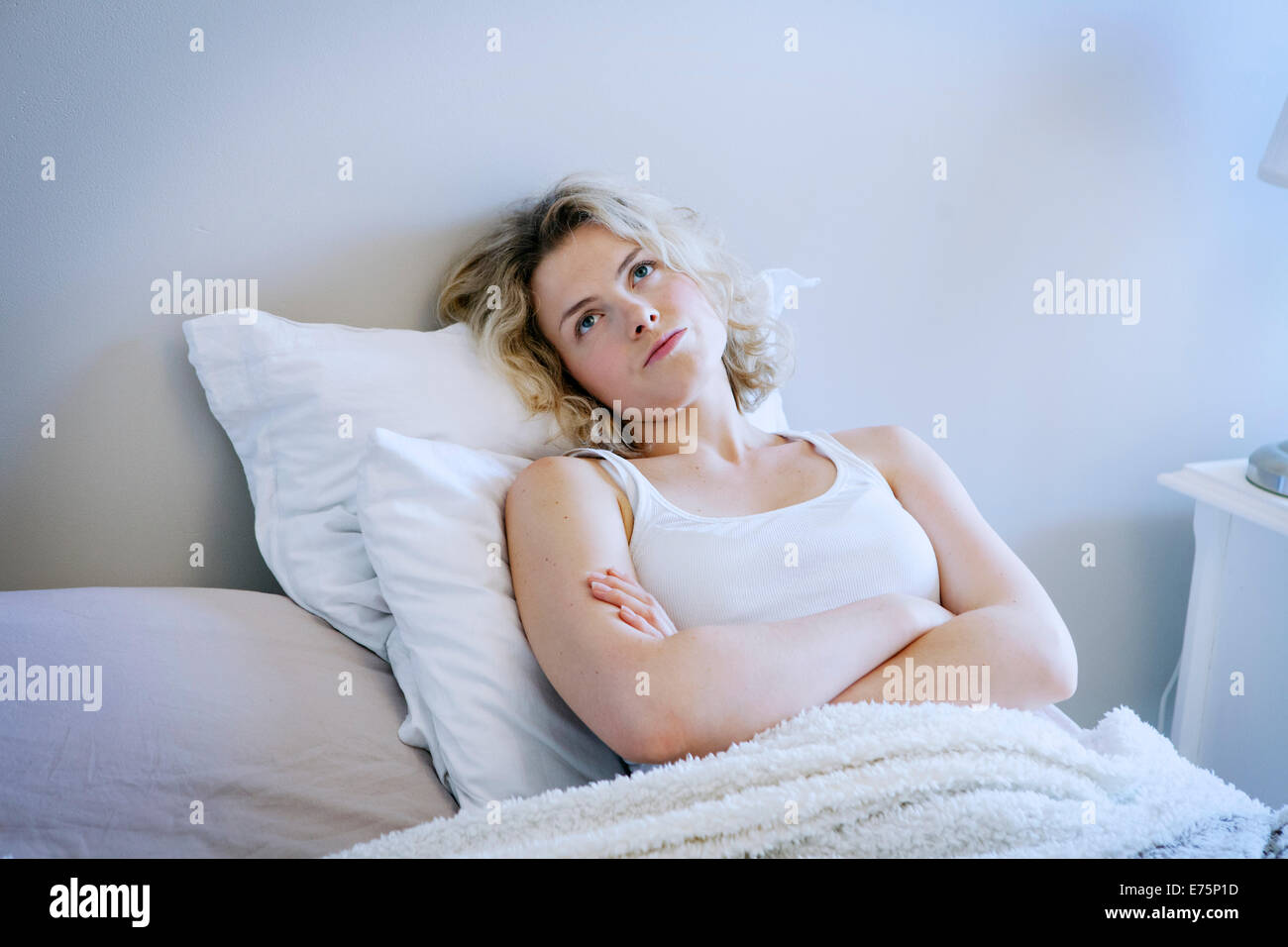 Woman with insomnia Stock Photo