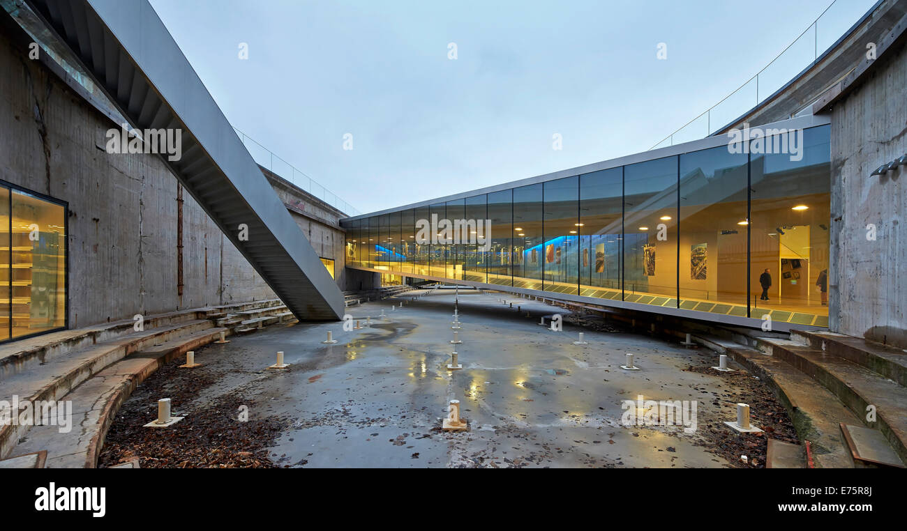 Danish Maritime Museum (M/S Museet for Sofart), Helsingor, Denmark. Architect: Bjarke Ingels Group (BIG), 2013. View form dry do Stock Photo