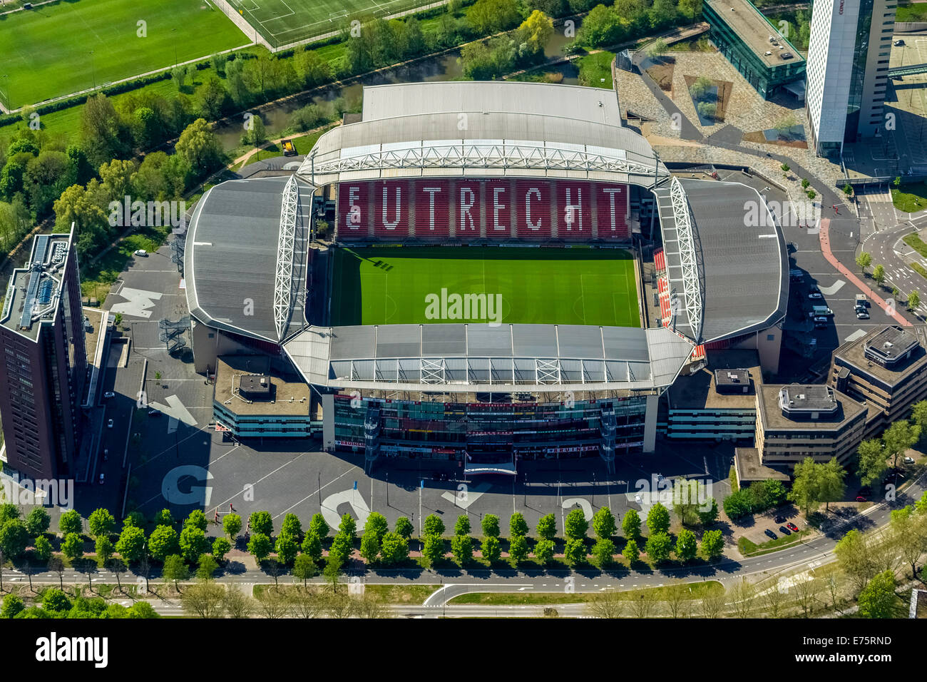 Aerial view, Stadion Galgenwaard, football stadium, Utrecht, Province of Utrecht, Netherlands Stock Photo