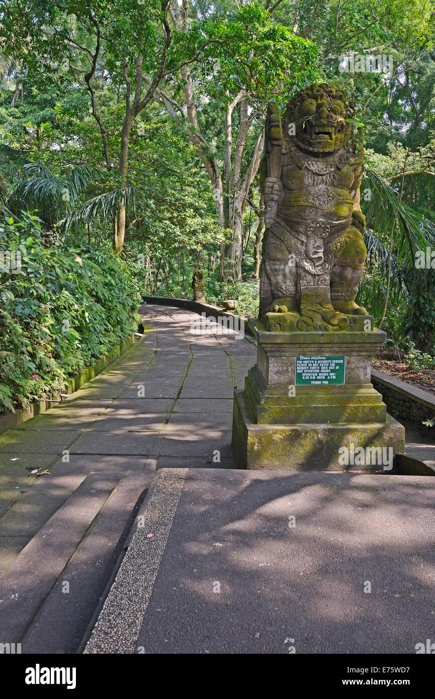 Entrance to the Ubud Monkey Forest, Ubud, Bali, Indonesia Stock Photo