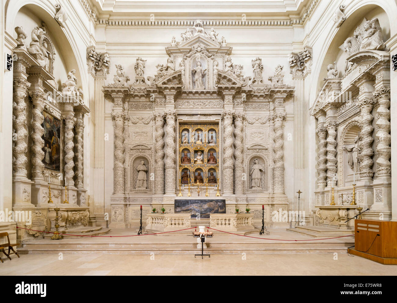 The Altare degli Angeli Custodi altar, 1700, Chiesa di Sant’Irene church, Leccese Baroque, Lecce, Apulia, Italy Stock Photo