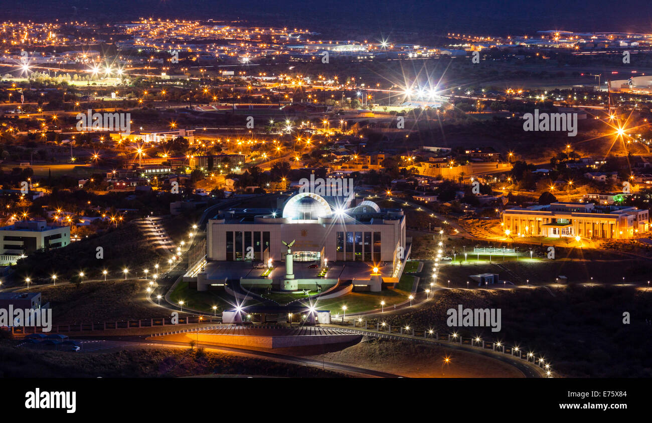 State House of Namibia at night, presidential palace, Windhoek, Namibia
