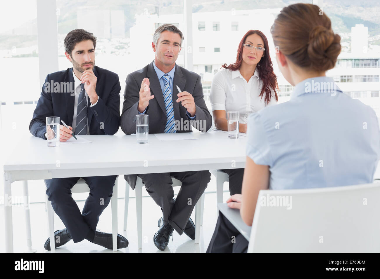 Businesswoman in a work interview Stock Photo - Alamy