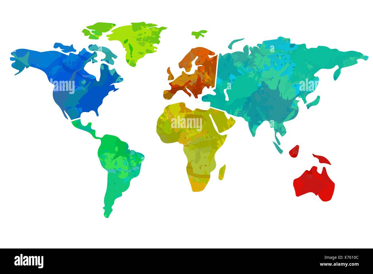 Colourful Map Of The World Colourful World Map Stock Photo - Alamy