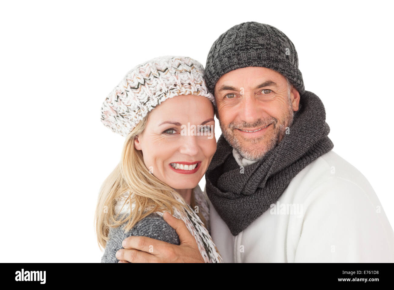Mature couple in warm clothing Stock Photo