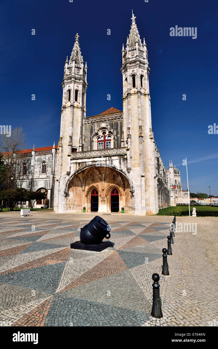 Portugal, Lisbon: Entrance of the Maritime Museum in Belém Stock Photo