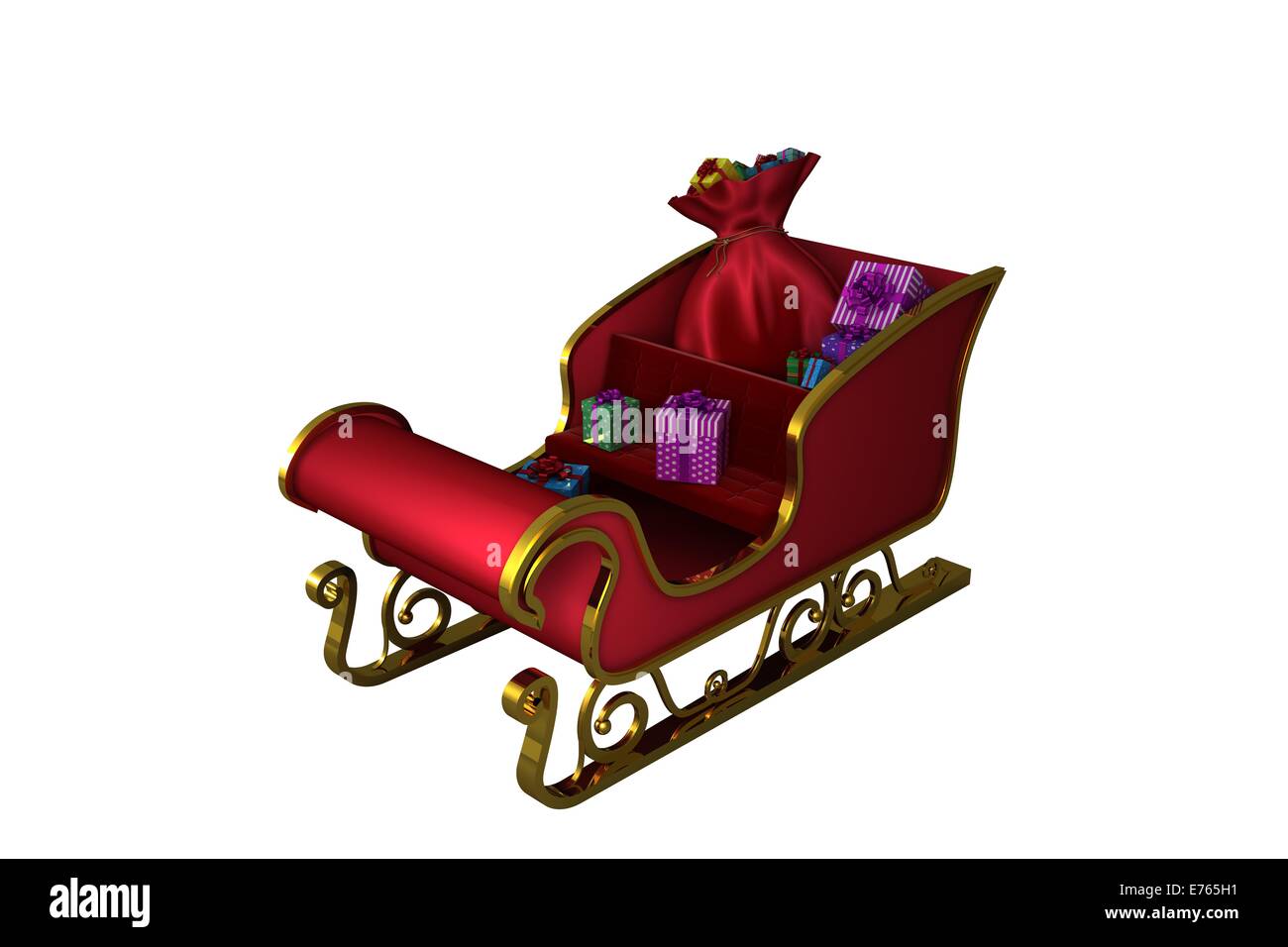 Red and gold santa sleigh Stock Photo - Alamy