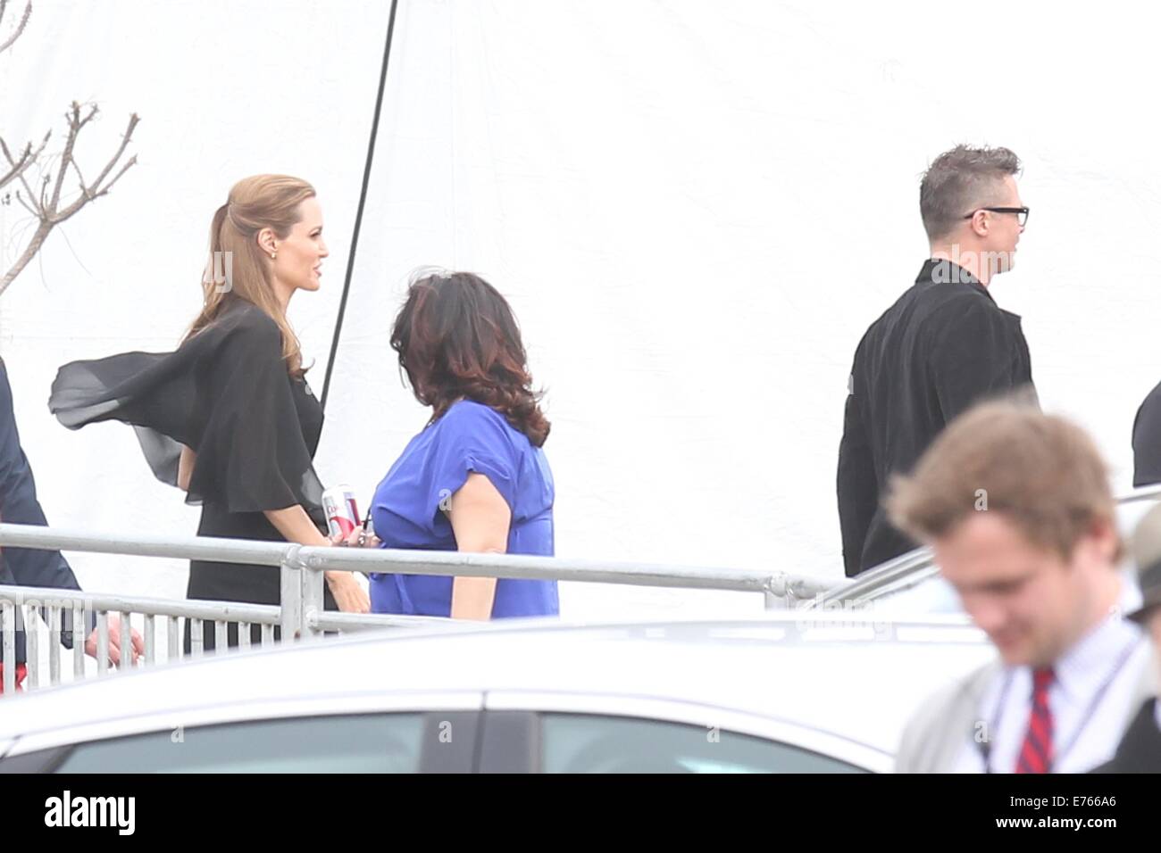 2014 Film Independent Spirit Awards held at Santa Monica Beach - Outside Arrivals  Featuring: Brad Pitt,Angelina Jolie Where: Los Angeles, California, United States When: 01 Mar 2014 Stock Photo