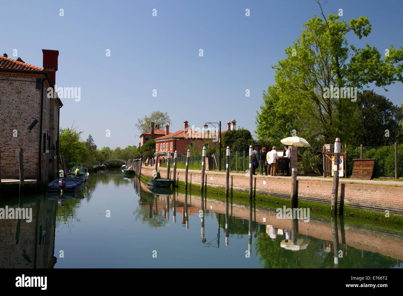 Central canal, Torcello Island, Lagoon, Venice, Italy, Europe Stock Photo