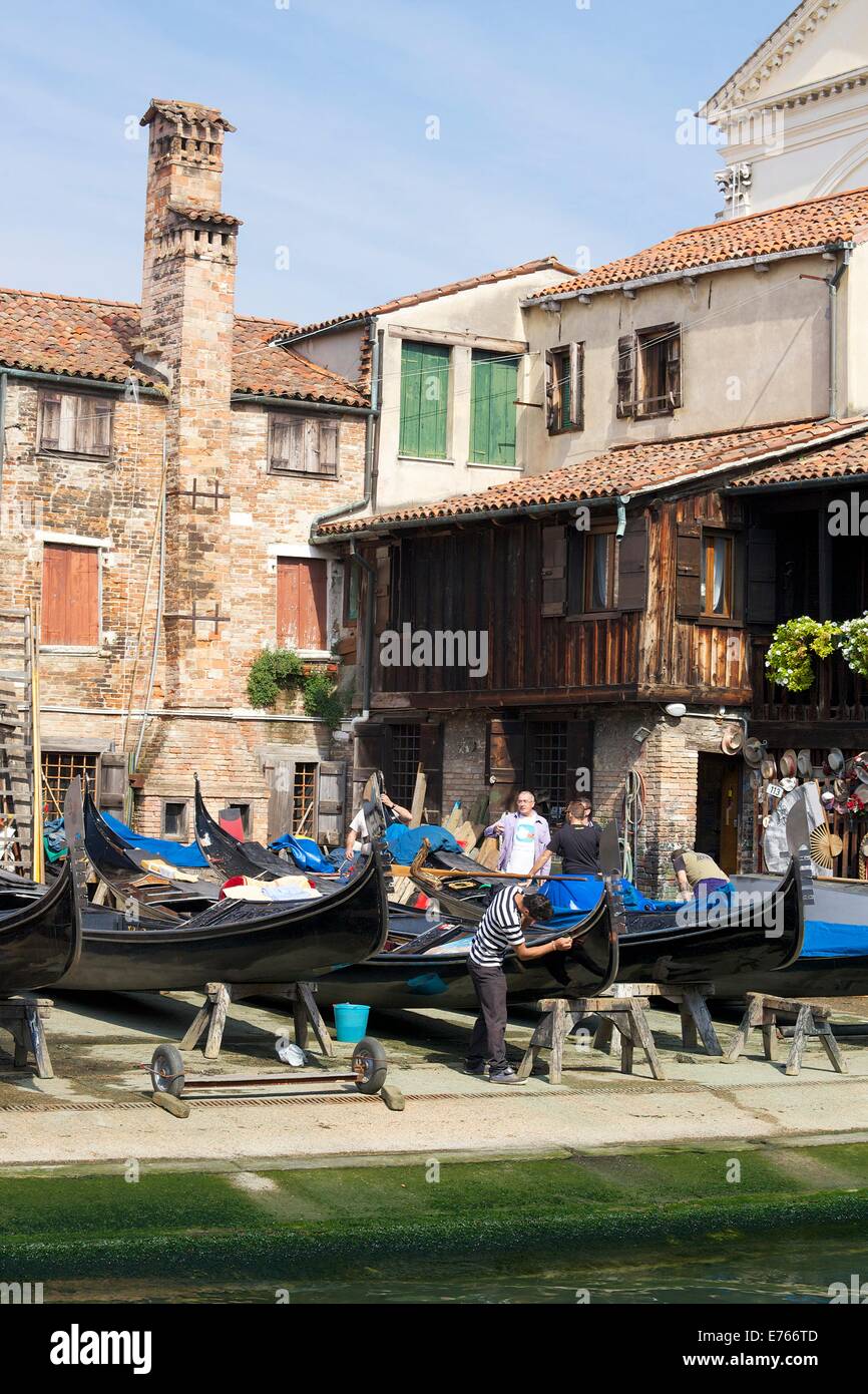 Squero di San Trovaso, Gondola boatyard, Venice, Veneto, Italy, Europe Stock Photo