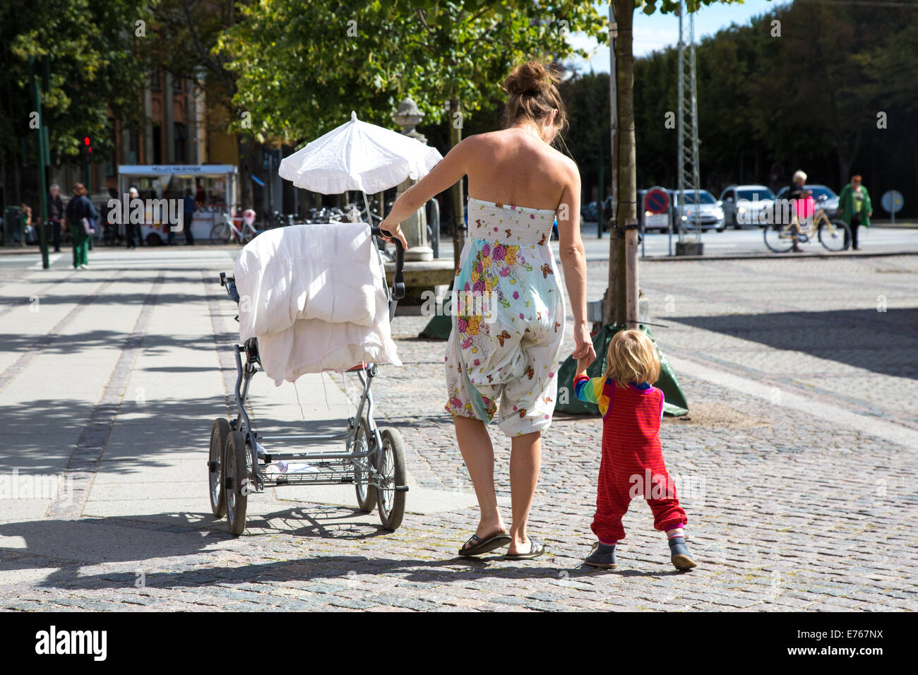 A young Mum in Copenhagen Stock Photo