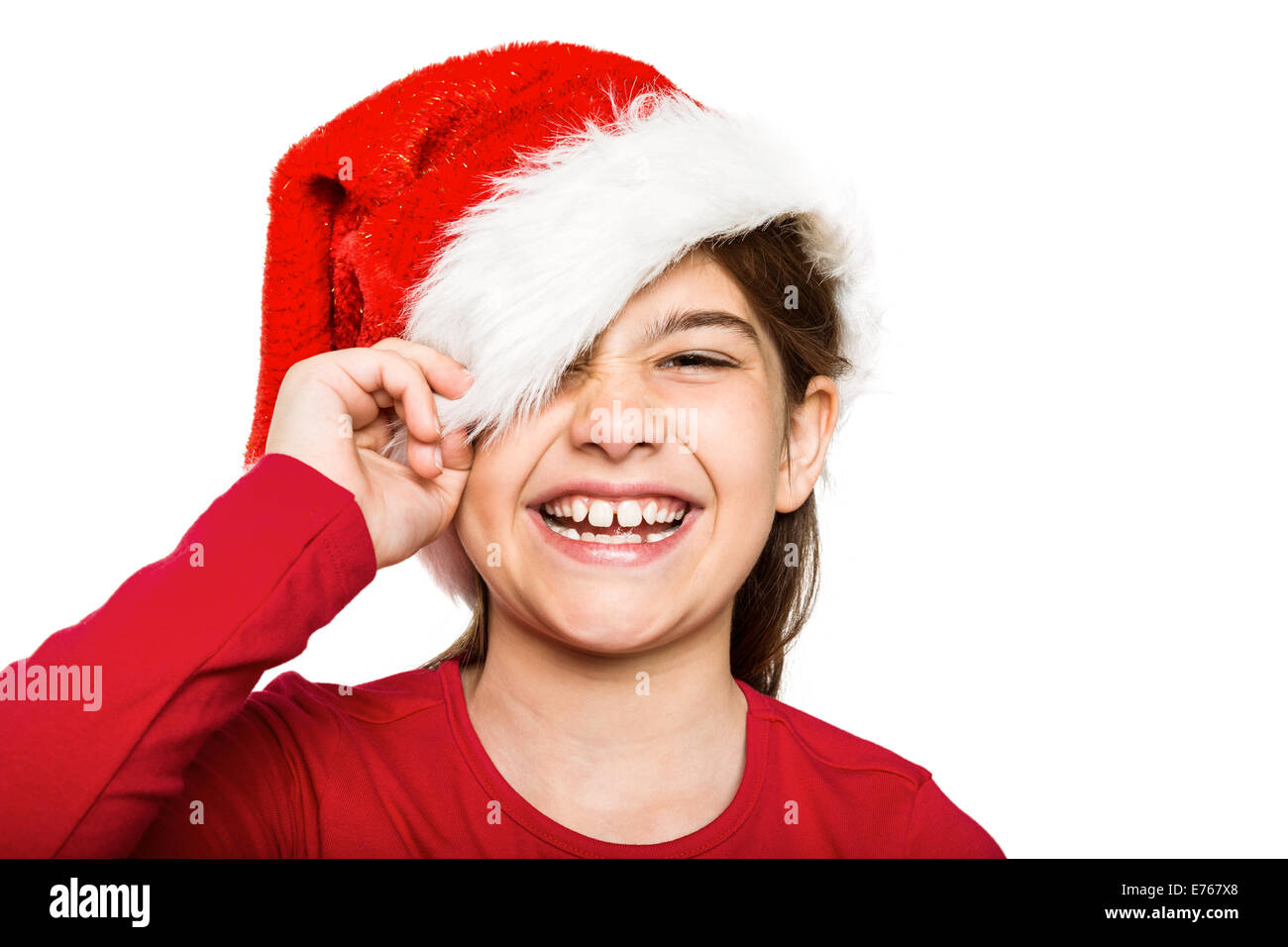 Festive little girl smiling at camera Stock Photo - Alamy