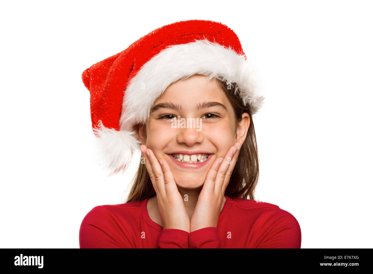 Festive little girl smiling at camera Stock Photo - Alamy