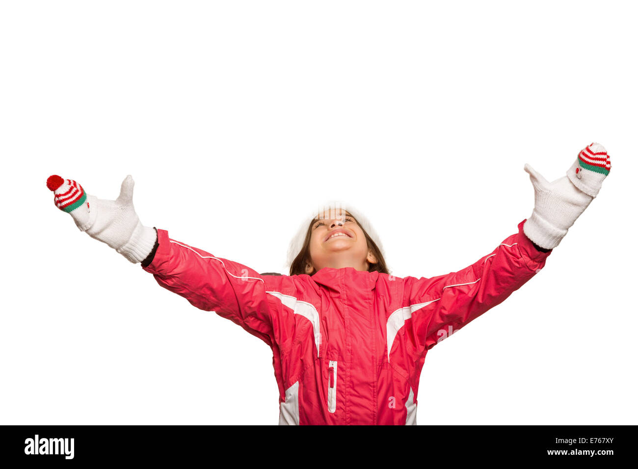 Girl arms up isolated hi-res stock photography and images - Alamy