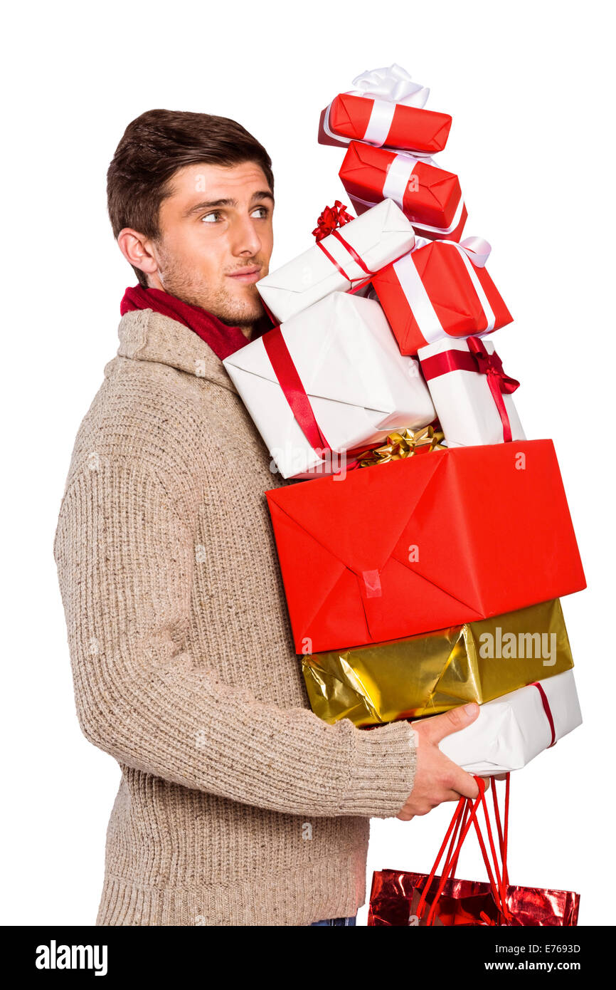 Man many hires stock photography and images Alamy Man Christmas Presents