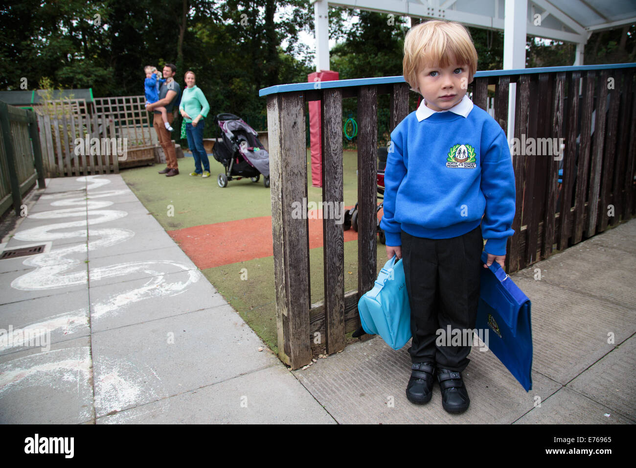 First day at Primary School Stock Photo