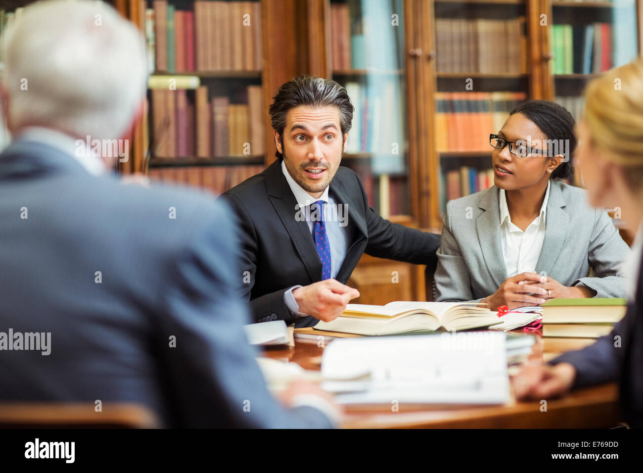 Lawyers meeting in chambers Stock Photo