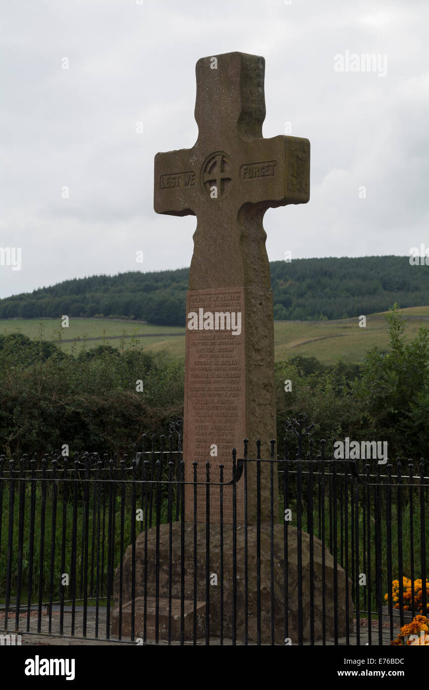 The war memorial at Traquair, near Peebles in the Scottish borders. Stock Photo