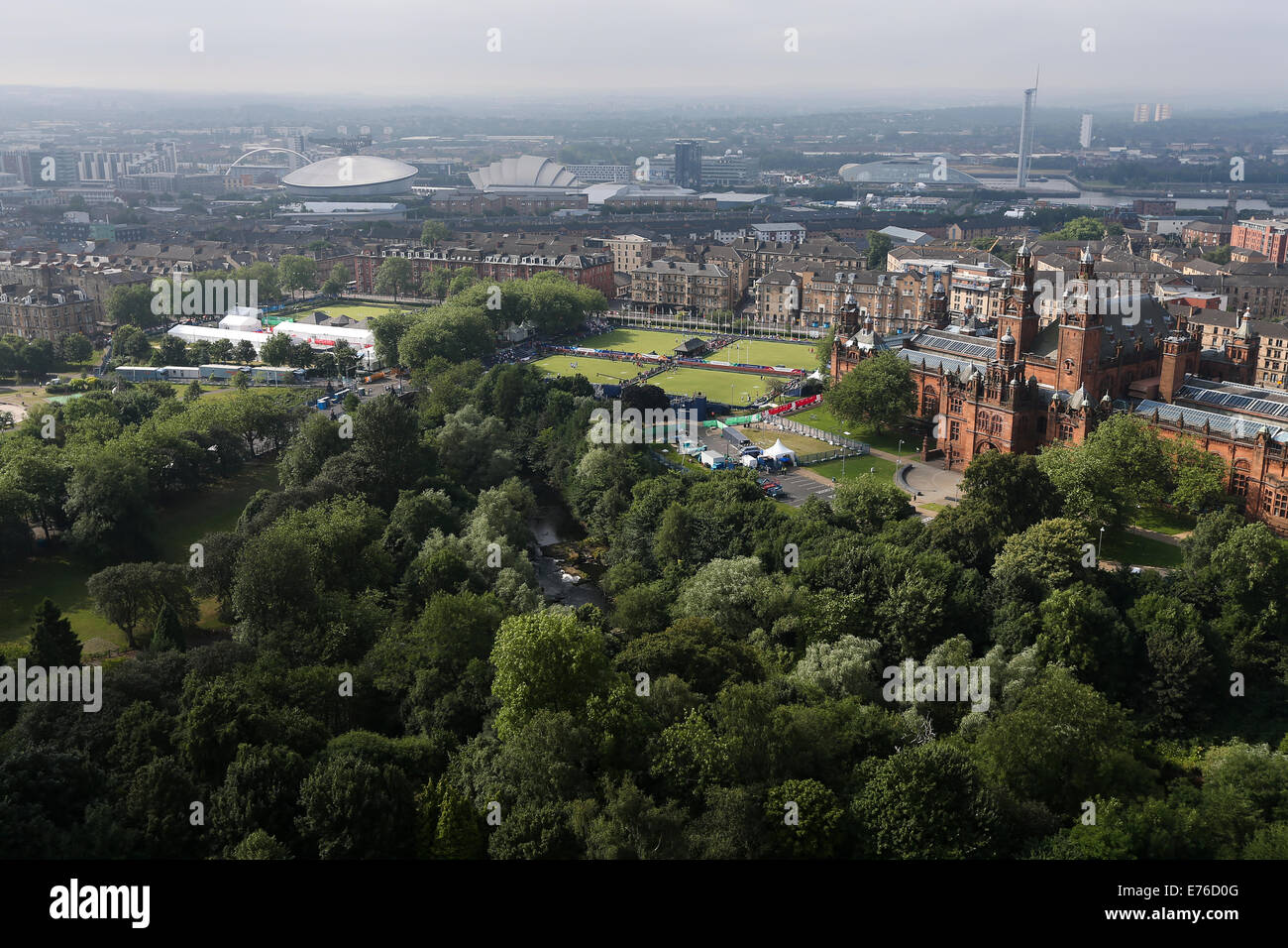 Kelvingrove Art Gallery and Museum and lawn bowls centre Glasgow Stock Photo