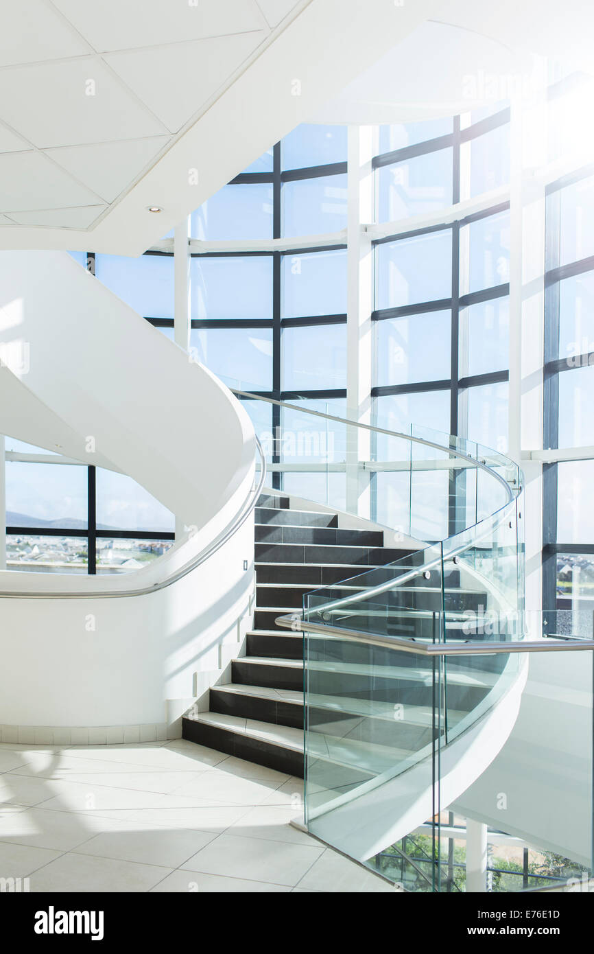 Spiral staircase in modern building Stock Photo