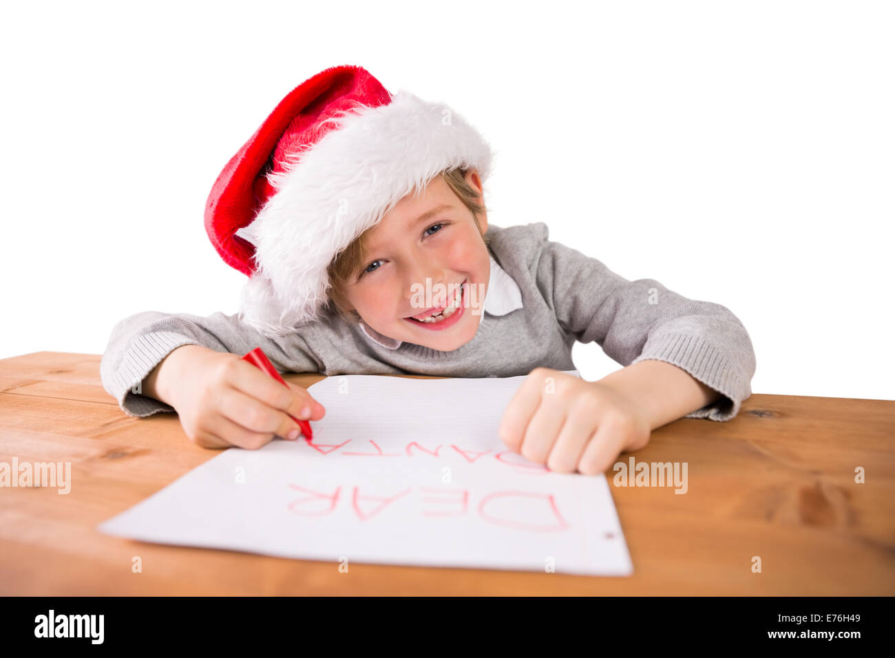 Child writing letter to santa Stock Photo Alamy