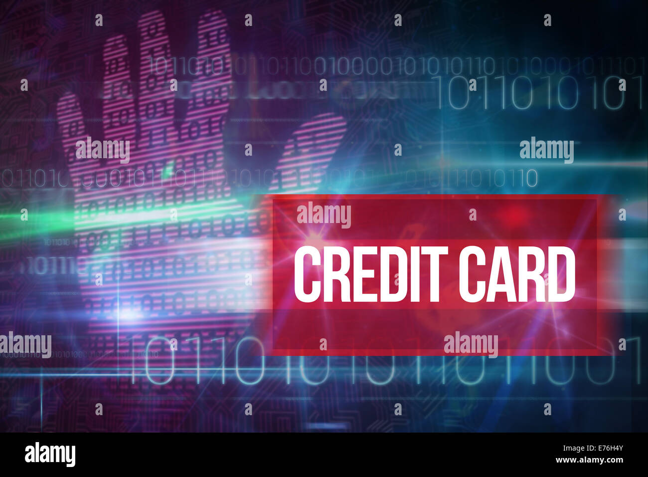 Credit card against blue technology design with binary code Stock Photo ...