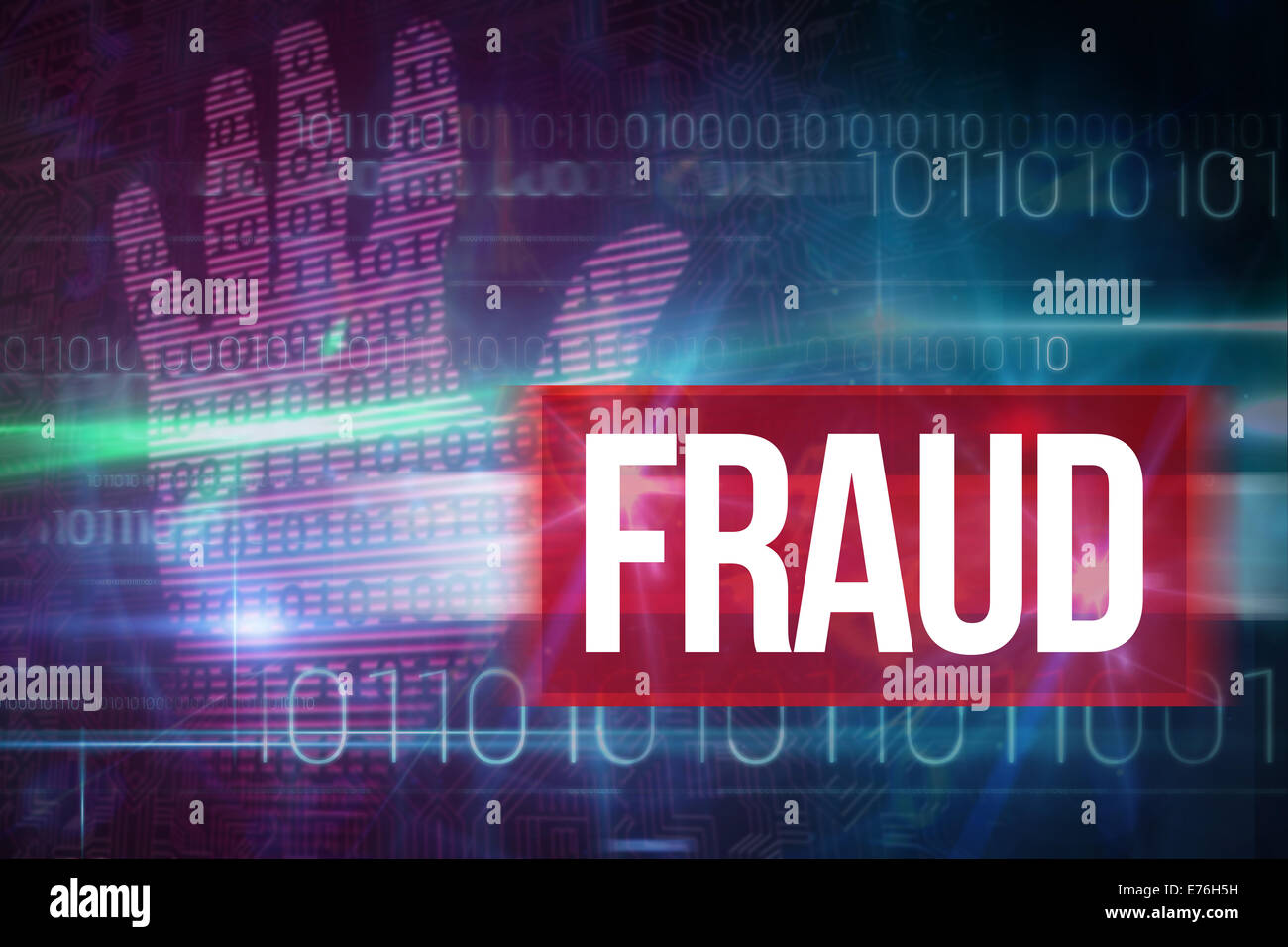 Fraud against blue technology design with binary code Stock Photo - Alamy