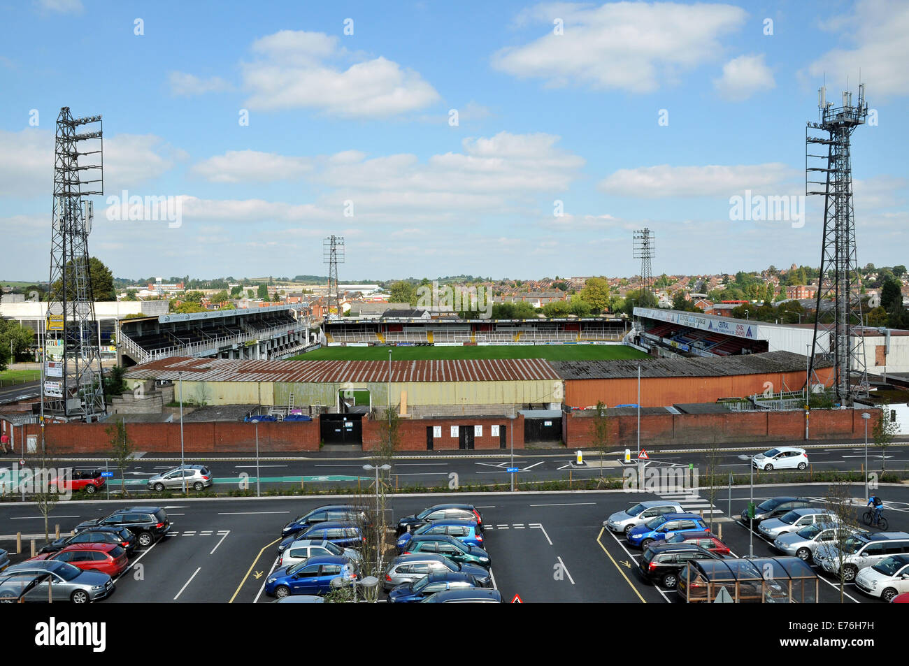 Hereford, UK. 7th September, 2014. Hereford  United Football Club are still in business after their latest winding-up proceedings in the Royal Courts of Justice were adjourned until October 20.  Pictures is their Edgar Street ground. Credit:  Andrew Compton/Alamy Live News Stock Photo