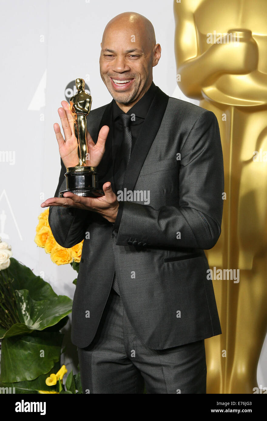 The 86th Annual Oscars held at Dolby Theatre - Press Room  Featuring: John Ridley Where: Los Angeles, California, United States When: 02 Mar 2014 Stock Photo