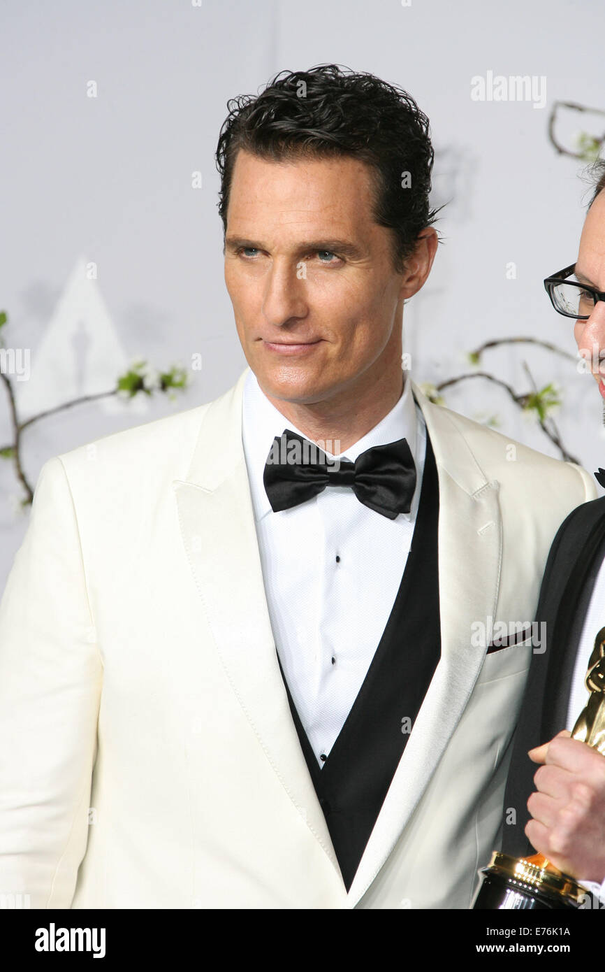 The 86th Annual Oscars held at Dolby Theatre - Press Room  Featuring: Matthew McConaughey Where: Los Angeles, California, United States When: 02 Mar 2014 Stock Photo