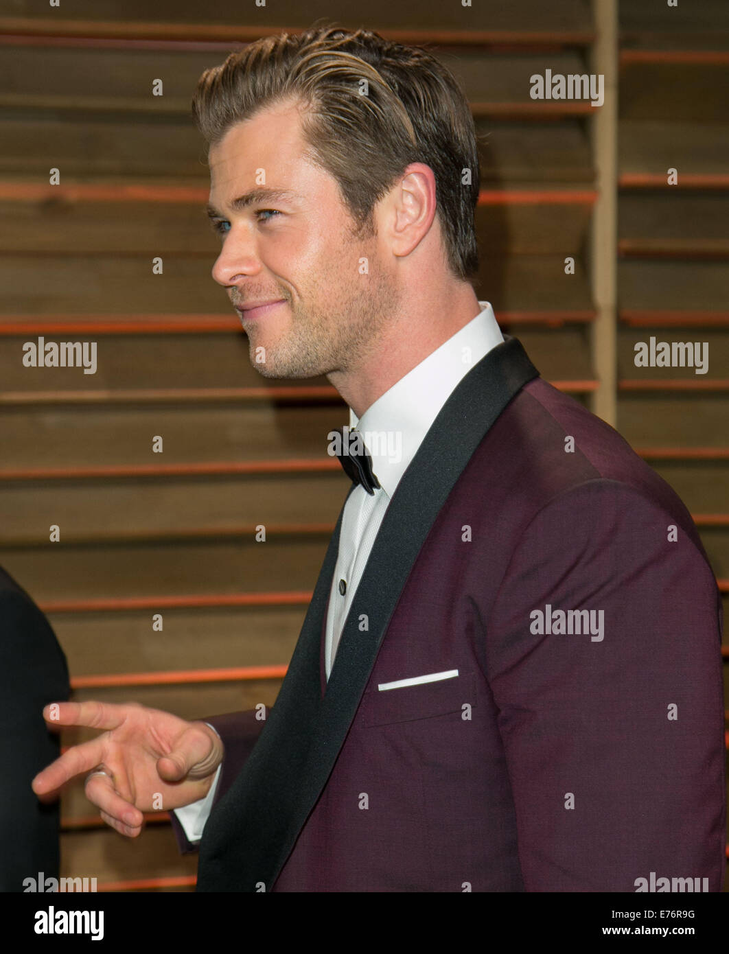 Vanity Fair Oscar Party - Arrivals  Featuring: Chris Hemsworth Where: Los Angeles, California, United States When: 02 Mar 2014 Stock Photo