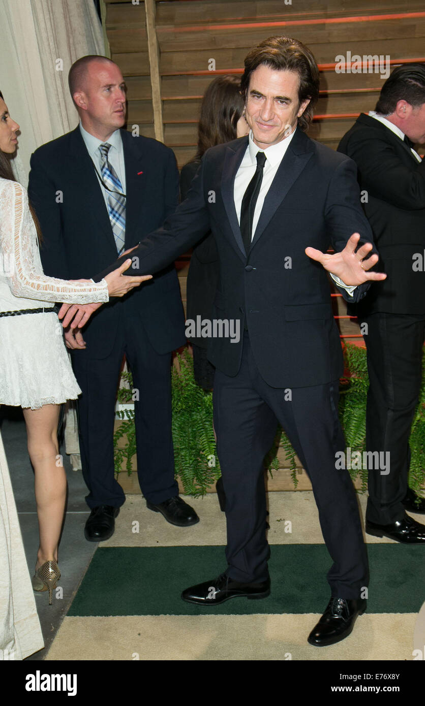 Celebrities attend 2014 Vanity Fair Oscar Party at Sunset Plaza.  Featuring: Dermot Mulroney,Tharita Catulle Where: Los Angeles, California, United States When: 02 Mar 2014 Stock Photo