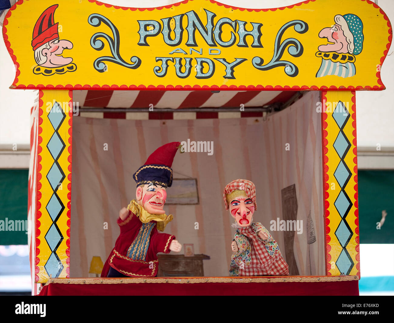 Traditional Punch and Judy puppets at the Wolsingham village show in