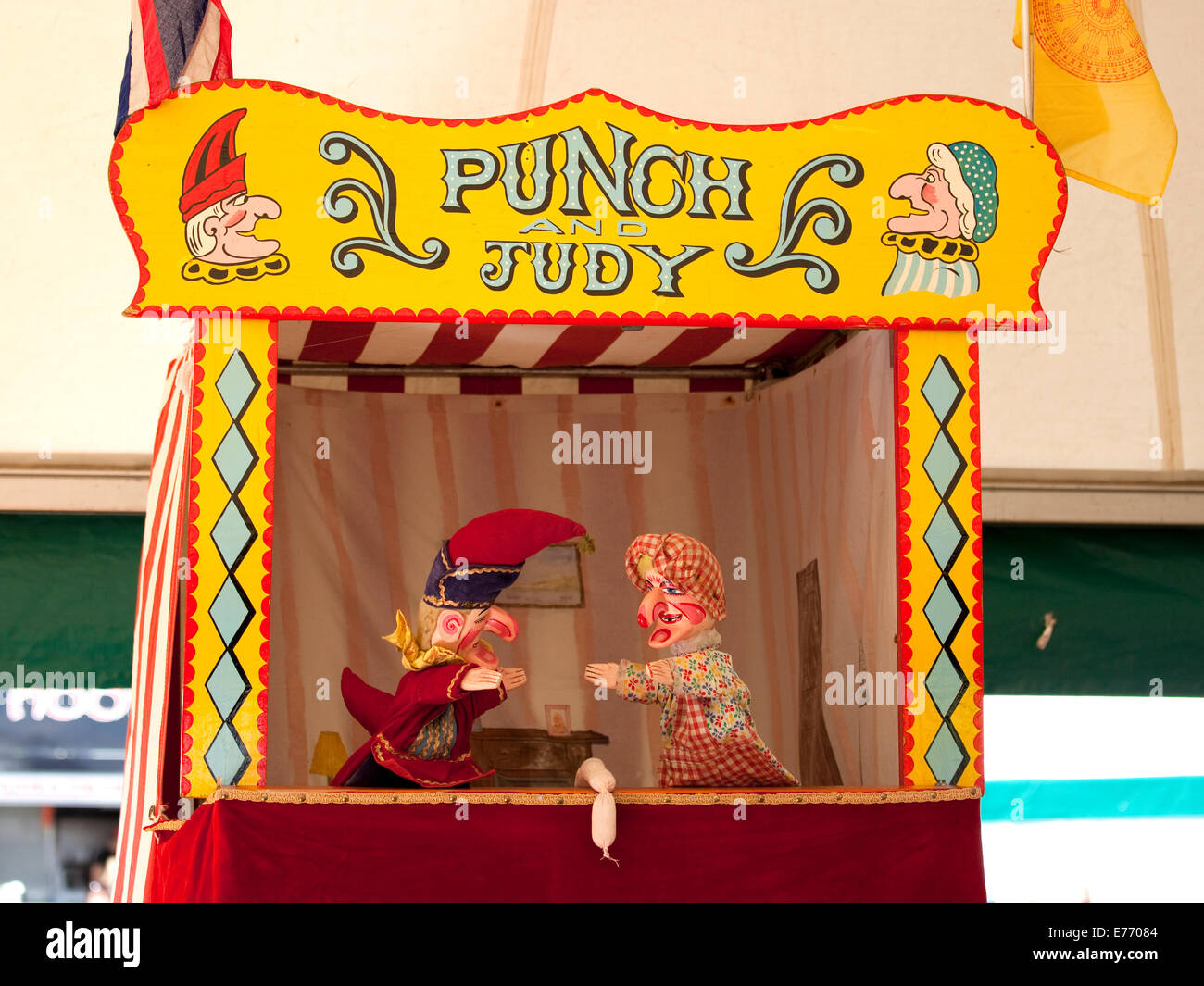 Traditional Punch and Judy puppets at the Wolsingham village show in