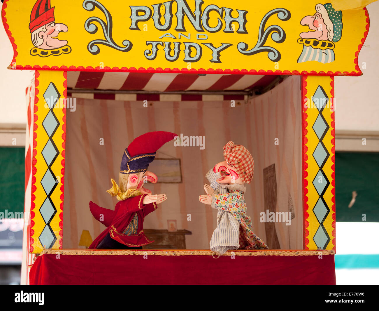 Traditional Punch and Judy puppets at the Wolsingham village show in